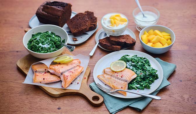 Menu &eacute;quilibr&eacute; filet de saumon